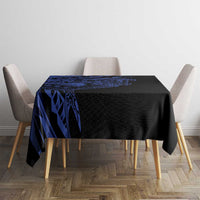 Blue Marquesas Islands Tablecloth Marquesan Matatiki Hammerhead Shark Patutiki - Polynesian Pride