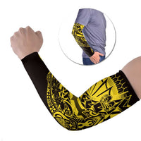 Yellow Marquesas Islands Arm Sleeves Marquesan Matatiki Hammerhead Shark Patutiki - Polynesian Pride