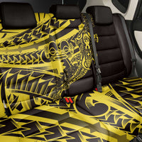 Yellow Marquesas Islands Back Car Seat Cover Marquesan Matatiki Hammerhead Shark Patutiki - Polynesian Pride