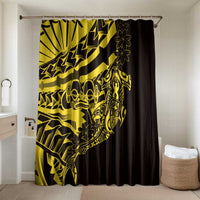 Yellow Marquesas Islands Bathroom Set Marquesan Matatiki Hammerhead Shark Patutiki - Polynesian Pride