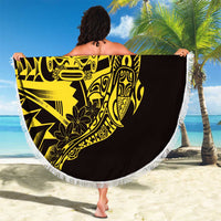 Yellow Marquesas Islands Beach Blanket Marquesan Matatiki Hammerhead Shark Patutiki - Polynesian Pride