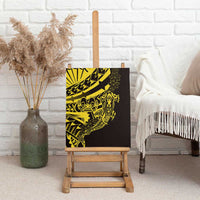 Yellow Marquesas Islands Canvas Wall Art Marquesan Matatiki Hammerhead Shark Patutiki - Polynesian Pride