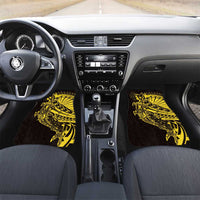 Yellow Marquesas Islands Car Mats Marquesan Matatiki Hammerhead Shark Patutiki - Polynesian Pride