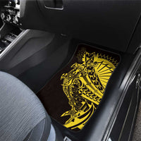 Yellow Marquesas Islands Car Mats Marquesan Matatiki Hammerhead Shark Patutiki - Polynesian Pride