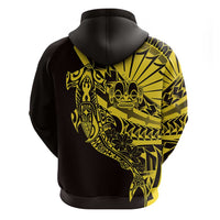 Yellow Marquesas Islands Hoodie Marquesan Matatiki Hammerhead Shark Patutiki - Polynesian Pride