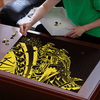 Yellow Marquesas Islands Puzzle Marquesan Matatiki Hammerhead Shark Patutiki - Polynesian Pride