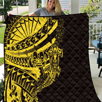 Yellow Marquesas Islands Quilt Marquesan Matatiki Hammerhead Shark Patutiki - Polynesian Pride