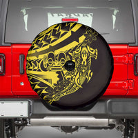 Yellow Marquesas Islands Spare Tire Cover Marquesan Matatiki Hammerhead Shark Patutiki - Polynesian Pride