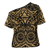 Austral Islands Cross Shoulder Shirt Tuhaa Pae Penu Stars Necklace Gold - Polynesian Pride