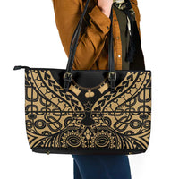 Austral Islands Leather Tote Bag Tuhaa Pae Penu Stars Necklace Gold - Polynesian Pride