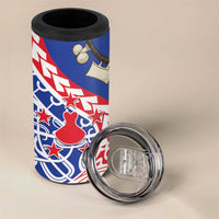 Austral Islands 4 in 1 Can Cooler Tumbler Tuhaa Pae Penu Stars Necklace Red - Polynesian Pride