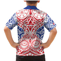 Austral Islands Family Matching Mermaid Dress and Hawaiian Shirt Tuhaa Pae Penu Stars Necklace Red - Polynesian Pride