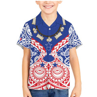 Austral Islands Family Matching Mermaid Dress and Hawaiian Shirt Tuhaa Pae Penu Stars Necklace Red - Polynesian Pride