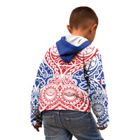 Austral Islands Kid Hoodie Tuhaa Pae Penu Stars Necklace Red - Polynesian Pride