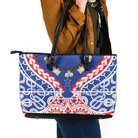 Austral Islands Leather Tote Bag Tuhaa Pae Penu Stars Necklace Red - Polynesian Pride