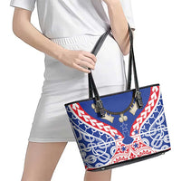 Austral Islands Leather Tote Bag Tuhaa Pae Penu Stars Necklace Red - Polynesian Pride