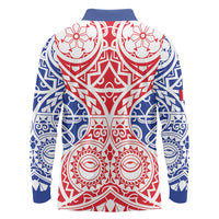 Austral Islands Long Sleeve Polo Shirt Tuhaa Pae Penu Stars Necklace Red - Polynesian Pride