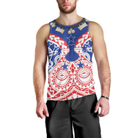 Austral Islands Men Tank Top Tuhaa Pae Penu Stars Necklace Red - Polynesian Pride