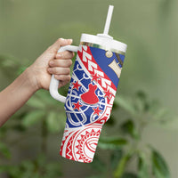 Austral Islands Tumbler With Handle Tuhaa Pae Penu Stars Necklace Red - Polynesian Pride