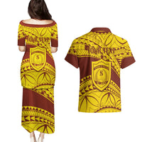 Personalised Samoa College Couples Matching Puletasi Dress and Hawaiian Shirt Samoan Pattern LT14 - Polynesian Pride