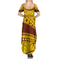 Personalised Samoa College Family Matching Summer Maxi Dress and Hawaiian Shirt Samoan Pattern LT14 - Polynesian Pride