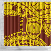 Personalised Samoa College Shower Curtain Samoan Pattern LT14 - Polynesian Pride