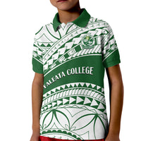 Personalised Samoa Faleata College Kid Polo Shirt Samoan Pattern LT14 Kid Green - Polynesian Pride