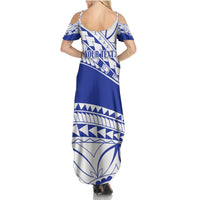 Personalised Samoa Safata College Summer Maxi Dress Samoan Pattern LT14 - Polynesian Pride