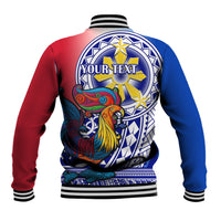 Personalised Philippines Baseball Jacket Filipino Sarimanok With Polynesian Tattoo LT14 - Polynesian Pride