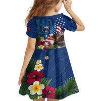 United States And Samoa Family Matching Long Sleeve Bodycon Dress and Hawaiian Shirt USA Flag Eagle Mix Samoan Coat Of Arms LT14 - Polynesian Pride