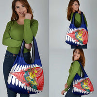 New Zealand Waitangi Day Grocery Bag NZ Maori Tui Bird With Kowhai Flowers