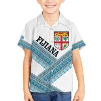 Custom Fiji Tapa Rugby 2025 Family Matching Off Shoulder Short Dress and Hawaiian Shirt Go Champions Fijiana