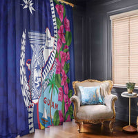 Biba Guam Liberation Day Window Curtain Tano y Chamoru Latte Stone Blue