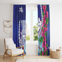 Biba Guam Liberation Day Window Curtain Tano y Chamoru Latte Stone Blue