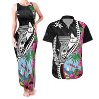 Biba Guam Liberation Day Couples Matching Tank Maxi Dress and Hawaiian Shirt Tano y Chamoru Latte Stone Black