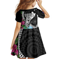 Biba Guam Liberation Day Family Matching Off The Shoulder Long Sleeve Dress and Hawaiian Shirt Tano y Chamoru Latte Stone Black LT14 - Polynesian Pride