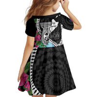 Biba Guam Liberation Day Family Matching Short Sleeve Bodycon Dress and Hawaiian Shirt Tano y Chamoru Latte Stone Black LT14 - Polynesian Pride