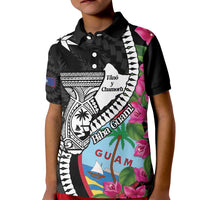 Biba Guam Liberation Day Kid Polo Shirt Tano y Chamoru Latte Stone Black