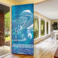 Kuri Dog Waka New Zealand Matariki Door Cover Ocean Sharks Maori Tattoo LT14 - Polynesian Pride