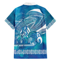 Kuri Dog Waka New Zealand Matariki Family Matching Off Shoulder Short Dress and Hawaiian Shirt Ocean Sharks Maori Tattoo LT14 - Polynesian Pride
