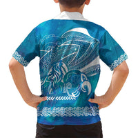 Kuri Dog Waka New Zealand Matariki Family Matching Tank Maxi Dress and Hawaiian Shirt Ocean Sharks Maori Tattoo LT14 - Polynesian Pride