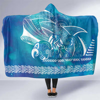 Kuri Dog Waka New Zealand Matariki Hooded Blanket Ocean Sharks Maori Tattoo LT14 One Size Blue - Polynesian Pride