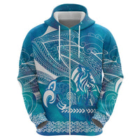 Kuri Dog Waka New Zealand Matariki Hoodie Ocean Sharks Maori Tattoo LT14 - Polynesian Pride