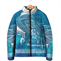 Kuri Dog Waka New Zealand Matariki Padded Jacket Ocean Sharks Maori Tattoo