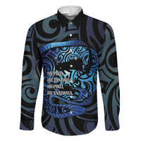 Tuna Eel New Zealand Matariki Family Matching Off The Shoulder Long Sleeve Dress and Hawaiian Shirt He Piko He Taniwha Maori Pattern LT14 Dad's Shirt - Long Sleeve Purple - Polynesian Pride
