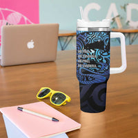 Tuna Eel New Zealand Matariki Tumbler With Handle He Piko He Taniwha Maori Pattern