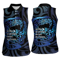 Tuna Eel New Zealand Matariki Women Sleeveless Polo Shirt He Piko He Taniwha Maori Pattern