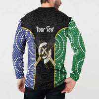 Personalised South Sea Islanders National Recognition Day Button Sweatshirt Australia Aboriginal Vanuatu Pig Tusk