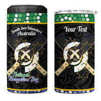 Personalised South Sea Islanders National Recognition Day 4 in 1 Can Cooler Tumbler Australia Aboriginal Vanuatu Pig Tusk