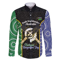 Personalised South Sea Islanders National Recognition Day Family Matching Summer Maxi Dress and Hawaiian Shirt Australia Aboriginal Vanuatu Pig Tusk LT14 Dad's Shirt - Long Sleeve Black - Polynesian Pride